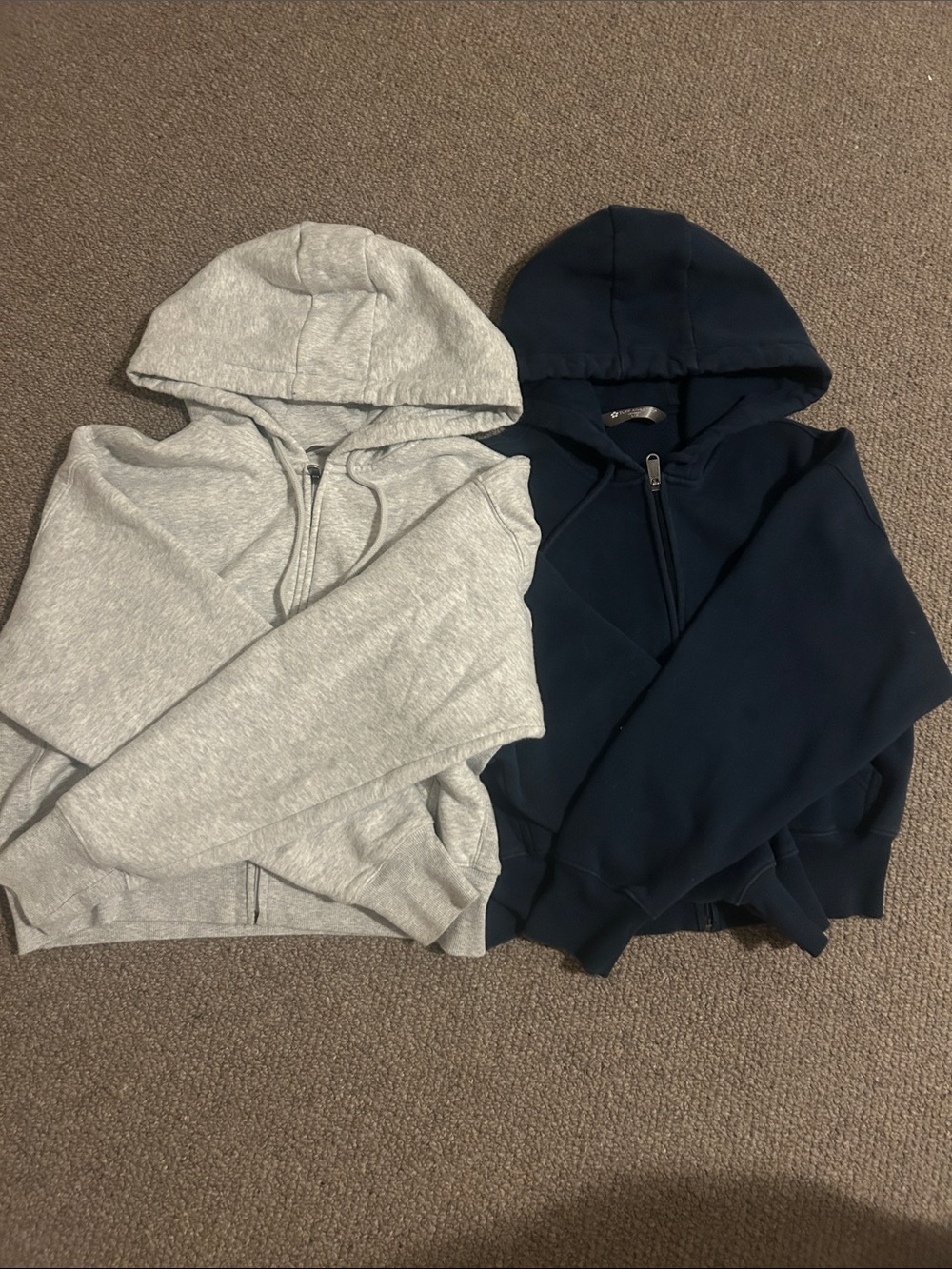 Tuff Athletics Women's Zip-Up Hoodies Bundle in Light Gray & Navy